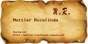 Mettler Rozalinda névjegykártya